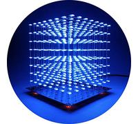 iCubeSmart 3D Led Cube Light DIY Kit With 3D Animation Editing Software Squared LED 8x8x8 Electronic Toy for Children and Teenagers Learning Activities Suit(3D8S-BLUE)