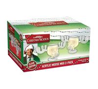 ICUP National Lampoon's Christmas Vacation 2 Pc Clear Acrylic Moose Mug Set (4.5 oz Each)
