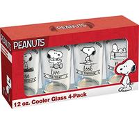 ICUP Peanuts Classic Snoopy 12oz Cooler Glass 4-Pack