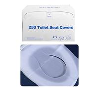 ICWEIMEI Toilet Seat Covers Disposable, 250 Pcs Flushable Disposable Toilet Seat Covers, Half-Fold Paper Toilet Liners for Travel, Airplane, Public Restrooms, Road Trips, Camping, Potty Training