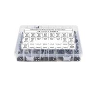 ICXLPMC 500Pcs/lot 0.1UF-1000UF 24Values 16V-50V Mix Aluminum Electrolytic Capacitor Assorted Kit And Storage Box