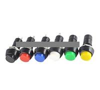 ICXLPMC 6Pcs PBS-11B 12mm Self-Reset Momentary Round Blue Push Button Switch 3A 250V AC 2PIN ICXLPMC