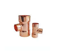 ICXLPMC Pipe Fittings 32 35 42mm to 15 16 22 28 35mm Inner Diameter Reduction Tee 99.9% Copper End Feeding Solder 3 Methods for Plumbing Fittings for Air Conditioning (Color : 32mmx22mmx32mm) ICXLPMC