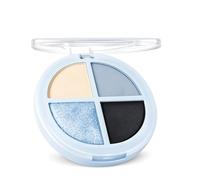 Icy Blue Grey Eyeshadow Palette - 4-Color Light Makeup Matte & Shimmer Finishes Long-Lasting Eye Looks - for Women Girls Stage & Party Edgy Fashion Makeup Style (Icy Blue Grey)