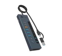 ICY Box (11-in-1) USB-C Hub with Card Reader, 2X USB-C & 1x USB-A (10Gbps), 3X USB-A (5Gbps), 100W PD, SD/microSD UHS-I, IB-HUB1742CR-C2PD