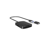 ICY BOX 4 Port Card Reader (USB 3.2 Gen 1 Type-A, 5Gbps) for SD/microSD/MS/CF, Compatible with Windows, MacOS and Linux, Built-in 50cm Cable with USB-C Adapter, Up to 2TB, IB-CR302-CU3