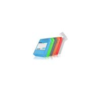 ICY BOX 6-piece set of hard drive boxes for 3.5 inch HDD for protection or storage, stackable, labeling options, hard case, plastic, multicolor, IB-AC602b-6
