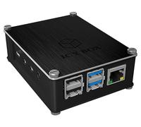 ICY BOX 60603 BOX Raspberry Pi 4 Case with Fan, Plastic Frame with Aluminium, Heatsink, VESA, Black