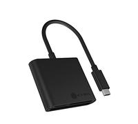 ICY BOX 60649 BOX SD Card Reader with USB-C, USB 3 Card Reader for SD, Micro SD or CF, Integrated Cable, Aluminium, Black