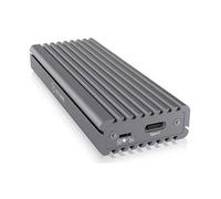 ICY BOX SSD M.2 NVMe Case, USB 3.1 (Gen2, 10 Gbps), Cooling System, USB-C, USB-A, PCIe M-Key, Aluminium, Grey