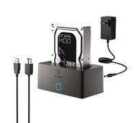 ICY BOX Hard Drive Docking Station, SSD HDD 2.5 3.5 Inch SATA to USB Adapter, External SSD Enclosure Hard Drive Reader, Support UASP Hot Swappable up to 30TB Drives, for Windows and Mac
