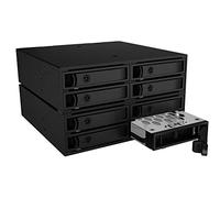 ICY BOX IB-2281MSK 8-Way Backplane for 8x 2.5 Inch HDD/SSD in 2x 5.25 Inch SATA III/SAS II, Support System, 2x Fans, Fully Metal, Lockable