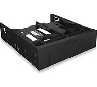 ICY BOX IB-5251 Triple Mounting Frame for 2x 2.5 Inch HDD/SSD and 1x 3.5 Inch HDD in 1x 5.25 Inch Bay Screwless Anti-Vibration Front Panel