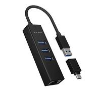 Raidsonic Ib-hub1419-lan Usb 3.0 To Ethernet Adapter Black
