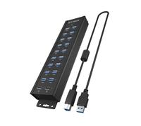 ICY BOX IB-HUB1720-U3 USB 3.2 Gen 1 Hub with 12V/3A Power Adapter, Aluminium Housing and 2 USB Charging Ports