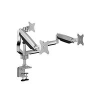 ICY BOX IB-MS505-TI Monitor Mount for 3 Monitors up to 32 Inches (up to 7 kg, VESA 75x75/100x100), USB & Audio Connection, 2 Mounting Options, Cable Management, Ergonomic,