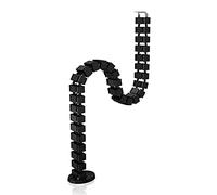 ICY BOX IB-MSA104-CM Cable Management, Flexible Swivel System up to 1.24 m Length, Modular, Screwable, Weighted Base, 4 Chambers, Plastic, Black