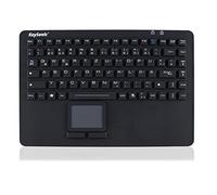 ICY BOX KeySonic KSK-5230 Silicone Keyboard with Touchpad German Layout Waterproof Dustproof Antimicrobial IP68 NEMA 4X Black