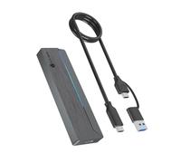 ICY Box M.2 NVMe/SATA SSD Enclosure with RGB Lighting USB 3.2 Gen 2 10Gbps, Supports 2230/42/60/80, Includes Thermal Pad & USB-C/A Cable, IB-1826MCL-CU31