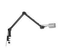 ICY BOX Professional Microphone Arm with Desk Mount, 360 Degree Rotation, 3/8" to 5/8" Adapter, Cable Management, for Blue Yeti, Blue Snowball, HyperX QuadCast and many more, 60872 Black