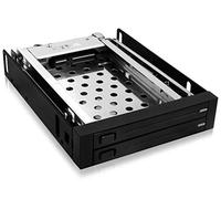 ICY BOX Removable Frame for 2x 2.5" (6.35 cm) SSD/HDD for 1x 3.5" Bay, HotSwap, Aluminium, Black, IB-2226StS