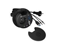 ICY BOX Table hub with SD/microSD card reader, 2x Type-A, USB-C, 2x 3.5 mm audio