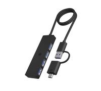 ICY BOX USB 3.0 HUB (4 in 1) with 4 USB-A Ports, USB Adapter, USB-C and USB-A Port, Multiport, USB 3.0 Hi-Speed Thief, IB-HUB1424-C3
