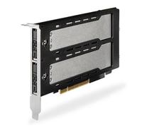 ICY DOCK ToughArmor MB842MP-B PCIe 4.0 Bifurcation Removable Frame Adapter Card Passive Cooled for 2X M.2 NVMe SSDs in PCIe x8/x16 Slot