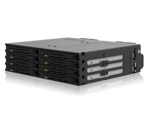 ICY DOCK ExpressCage MB038SP-B 8x 2.5 Inch SATA/SAS HDD/SSD Mobile Rack with Screwless Trays in 5.25 Inch Bay