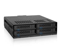 ICY DOCK ExpressCage MB324SP-1B 2.5 Inch SATA/SAS HDD/SSD Mobile Rack with Screwless Trays in 5.25 Inch Bay 4 x