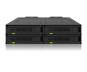 ICY DOCK ExpressCage MB324V4P-B 4 Bay 15mm U.2/U.3 SSD Mobile Rack for 5.25” Drive Bay - Tool-Less SSD Mounting System (2 x SlimSAS 8i SFF-8654)
