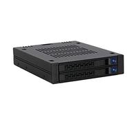 ICY DOCK ExpressCage MB742SP-B Dual 2 x 2.5 HDD/SSD Drive Removable Mobile Rack Cage Sled Caddy for External 3.5” Bay - Comparable to Tray-Less Design