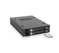 Icy Dock Industrial Full Metal 2 x 2.5-Inch SATA/SAS HDD and SSD Mobile Rack for 3.5-Inch Front Device Bay