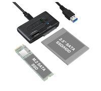 Icy Dock Adapter MB031U-1SMB EZ – 2.5-inch SATA or M.2 SATA to USB 3.2 Gen1 5Gbps, Black, Cable