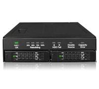 ICY DOCK ToughArmor RAID MB902SPR-B R1 RAID 1 / JBOD Mobile Rack for Two 2.5 Inch SATA HDD/SSD in 1x 5.25 Inch Bay Full Metal
