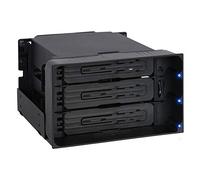 ICY DOCK Tray-Less Hot Swap Removable 3 x 3.5 Inch SATA/SAS HDD Docking Enclosure Mobile Rack in 2 x 5.25 Inch Drive Bay (Include 3X SATA Cables) | flexiDOCK MB830SP-B