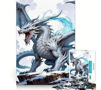 Icy Dragon in Snowy Mountains 1000 Piece Jigsaw Puzzles for Adults Jigsaw Creative Fun Clean Cut Fun Challenge Evening Game (38x52cm)