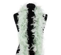 ICY Mint Green Feather Boa 80g Deluxe Turkey Feather Scarf Shawl Dress | 180cm 1.8m long, mid weight, feather scarf wrap, 1920s Gatsby flapper, burlesque, party boa, photo booth props