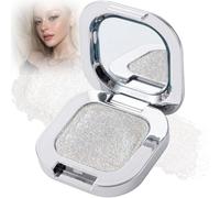 Icy Pearl Eyeshadow, Silver Shimmer Pressed Powder Compact, Single Shade | Blendable, Buildable Colour, Integrated Mirror And Case, For Eyelids, Inner Corners, Brow Bone, Travel And Evening Looks