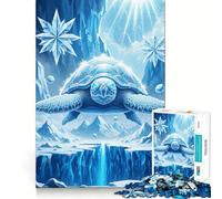 Icy Turtle Frozen Landscape for Adults 1000 Piece Jigsaw Puzzle Brain Exercise Tension Relief Real Challenge Classic Xmas Gift (38x52cm)
