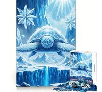 Icy Turtle Frozen Landscape Jigsaw Puzzle for Adults 1000 Pieces Sharp Thinking Clean Joint Fun Activity Birthday Surprise (38x26cm)