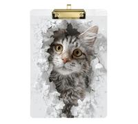 ICY Wall Marble 3D Cat Womens clipboard Plastic for Personalized clipboards for Teachers Size 9 x 12