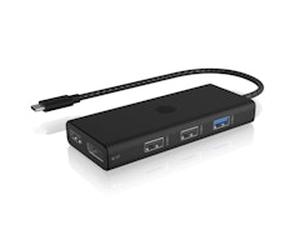 IcyBox 7 in 1 USB Type-C® Docking Station with Triple Video Output