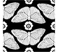 ICYEHAO Black and White Self Adhesive Wallpaper,44 x 1000 cm Black Floral Butterfly Wallpaper Self Adhesive Furniture Wrap for Living Room,Bedroom,Bathroom,Cabinets