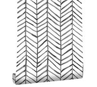 ICYEHAO Black and White Wallpaper,44.5 x 1000 cm Black Geometric Wallpaper Striped Wall Paper Peel and Stick Wall Paper Self Adhesive Furniture Wrap for Living Room,Bathroom,Cabinets