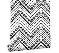 ICYEHAO Black and White Wallpaper,44.5 x 500 cm Black Geometric Wallpaper Striped Wall Paper Peel and Stick Wall Paper Self Adhesive Furniture Wrap for Living Room,Bathroom,Cabinets
