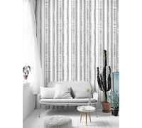 ICYEHAO Black and White Wallpaper,44.5 x 500 cm Black Geometric Wallpaper Striped Wall Paper Peel and Stick Wall Paper Self Adhesive Furniture Wrap for Living Room,Bathroom,Cabinets