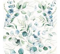 ICYEHAO Self Adhesive Wallpaper Floral,44 x 300cm Bohemian Style Floral Leaf Pattern Peel and Stick Wallpaper Boho Eucalyptus Leaf Wallpaper for Living Room Bedroom Wall Cabinets Decor