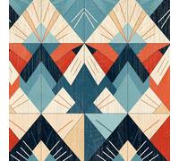 ICYEHAO Self Adhesive Wallpaper Geometric,44 x 300 cm Colourful Abstract Triangle Wallpaper Blue Orange and Beige Wallpaper Self Adhesive Furniture Wrap for Living Room,Bathroom,Cabinet,Drawer