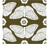 ICYEHAO Self Adhesive Wallpaper Green,44 x 1000 cm Black and White Floral Butterfly Wallpaper Green Peel and Stick Wall Paper Self Adhesive Furniture Wrap for Living Room,Bedroom,Bathroom,Cabinets
